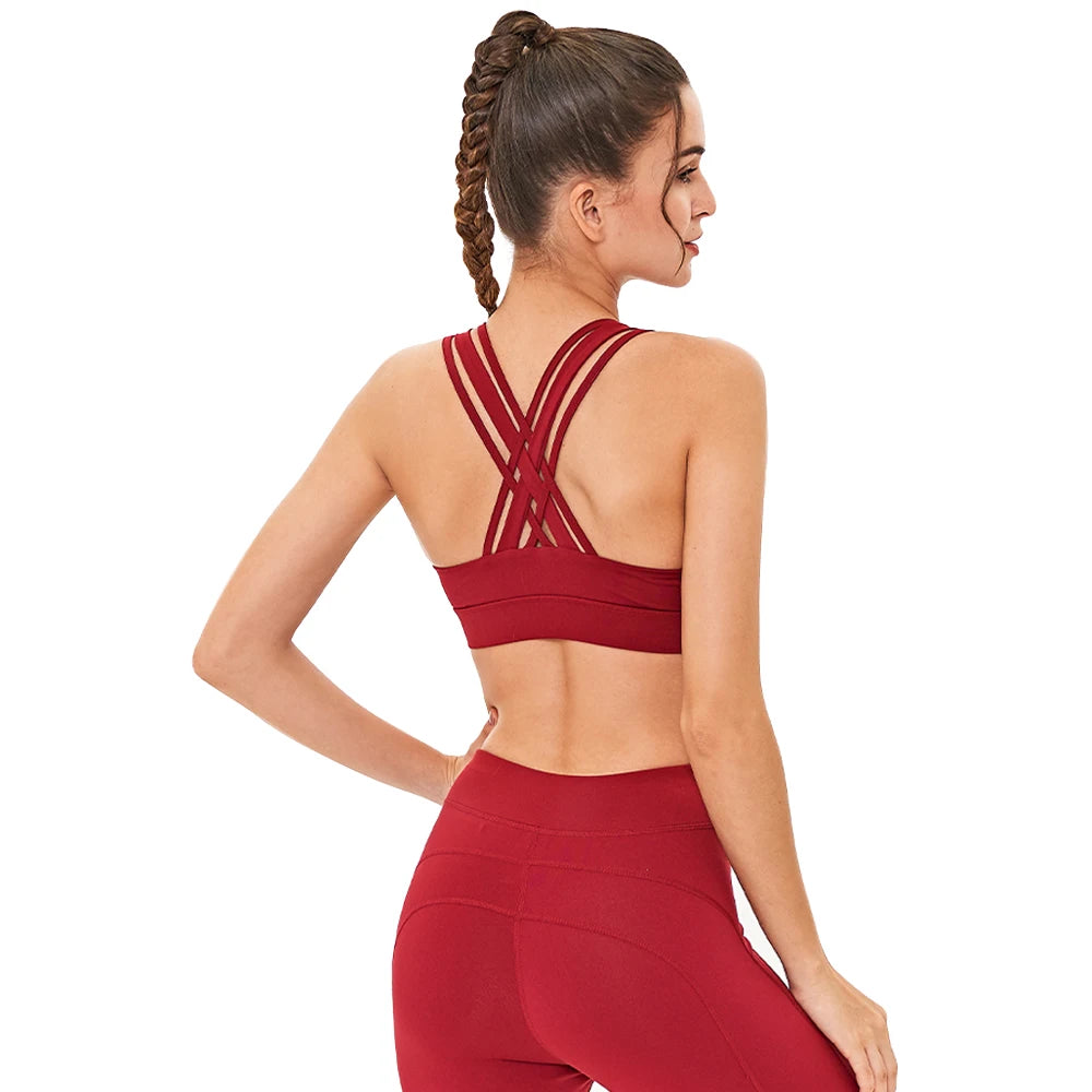 Push Up Nylon Solid Stretch Yoga Set