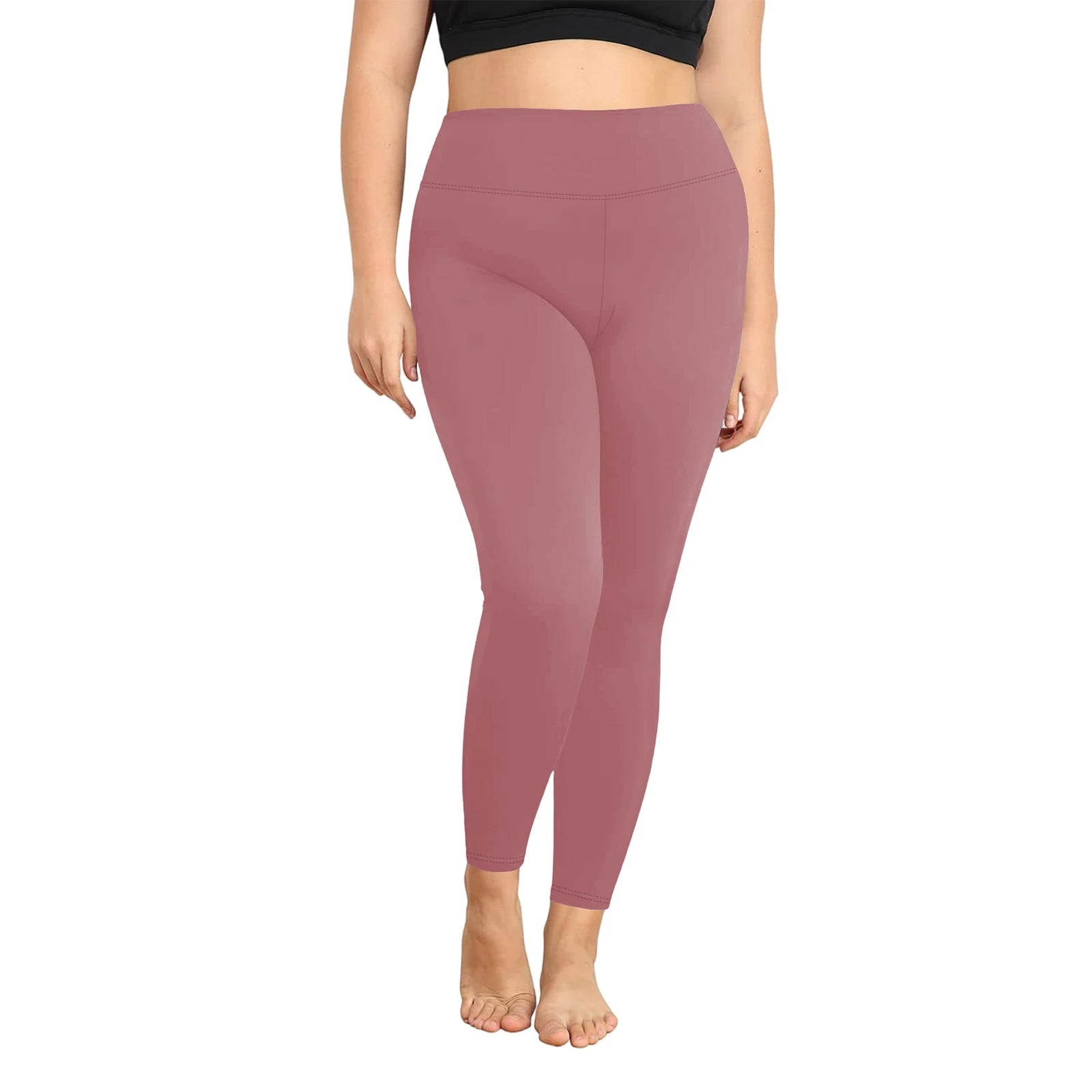 High Waist Yoga Leggings Plus Size Solid Color